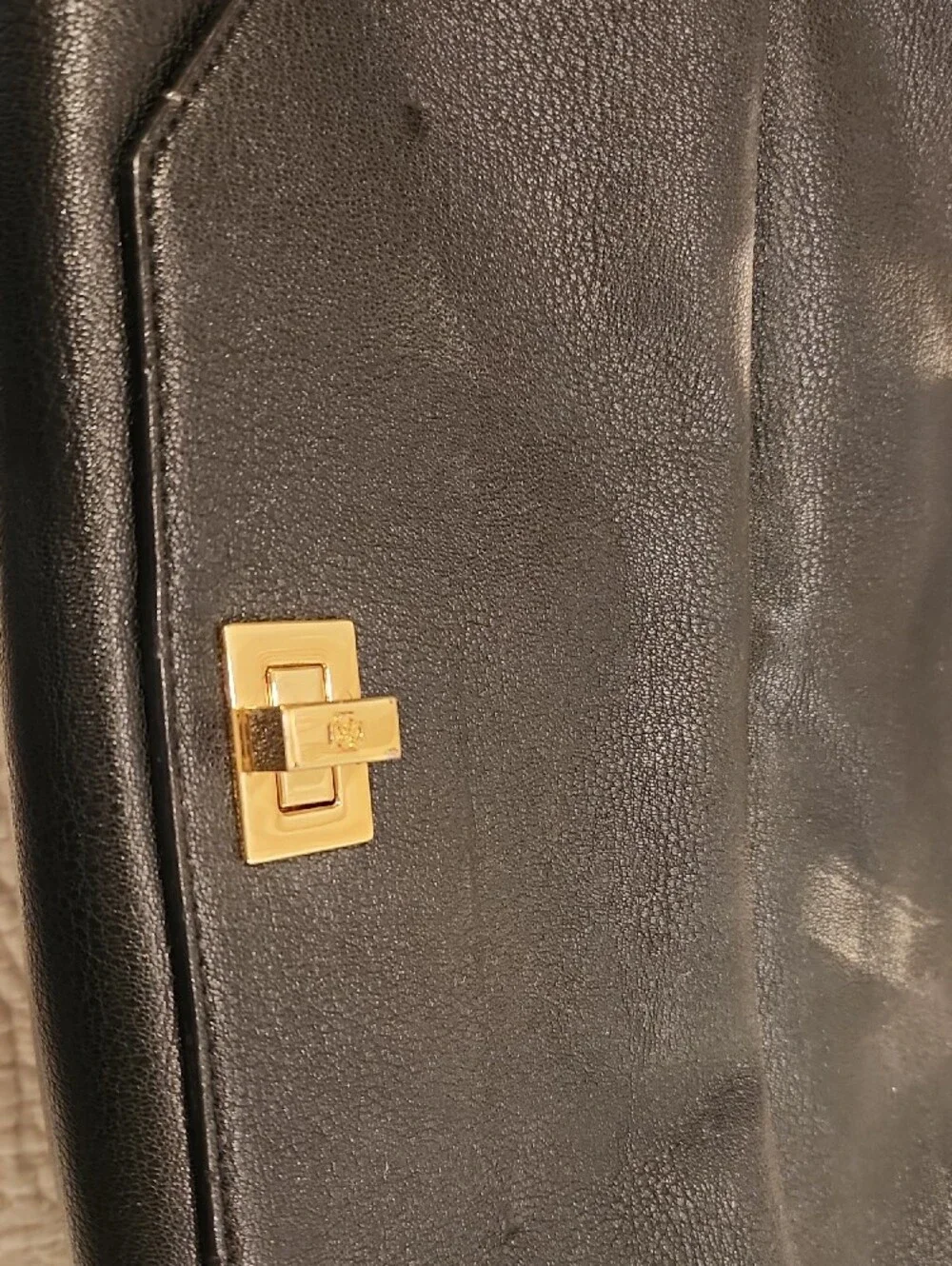 Ann Taylor Black Satchel with Gold Hardware